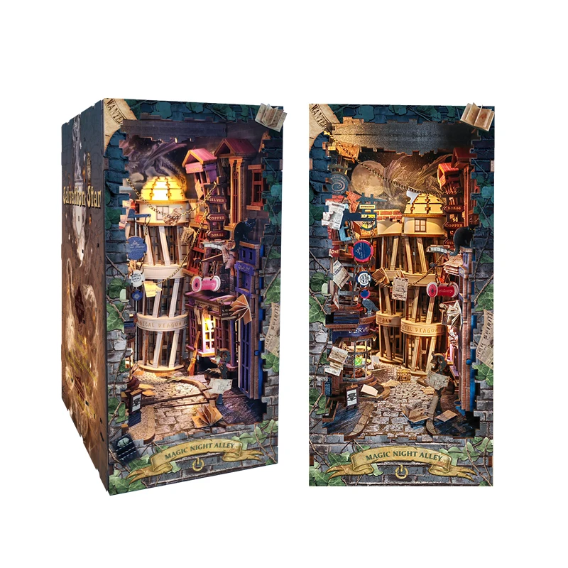 

Деревянная полка-книжка «сделай сам», набор для сборки, миниатюрные Волшебные ночные перегородки, книжные полки, мебель, кукольный домик, подарки для друзей