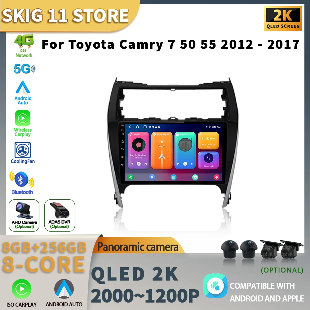 

Android 13 For Toyota Camry 7 50 55 2012-2017 Car Multimedia Radio Auto Touch 4G gps Navigation Screen Player DSP Carplay Stereo