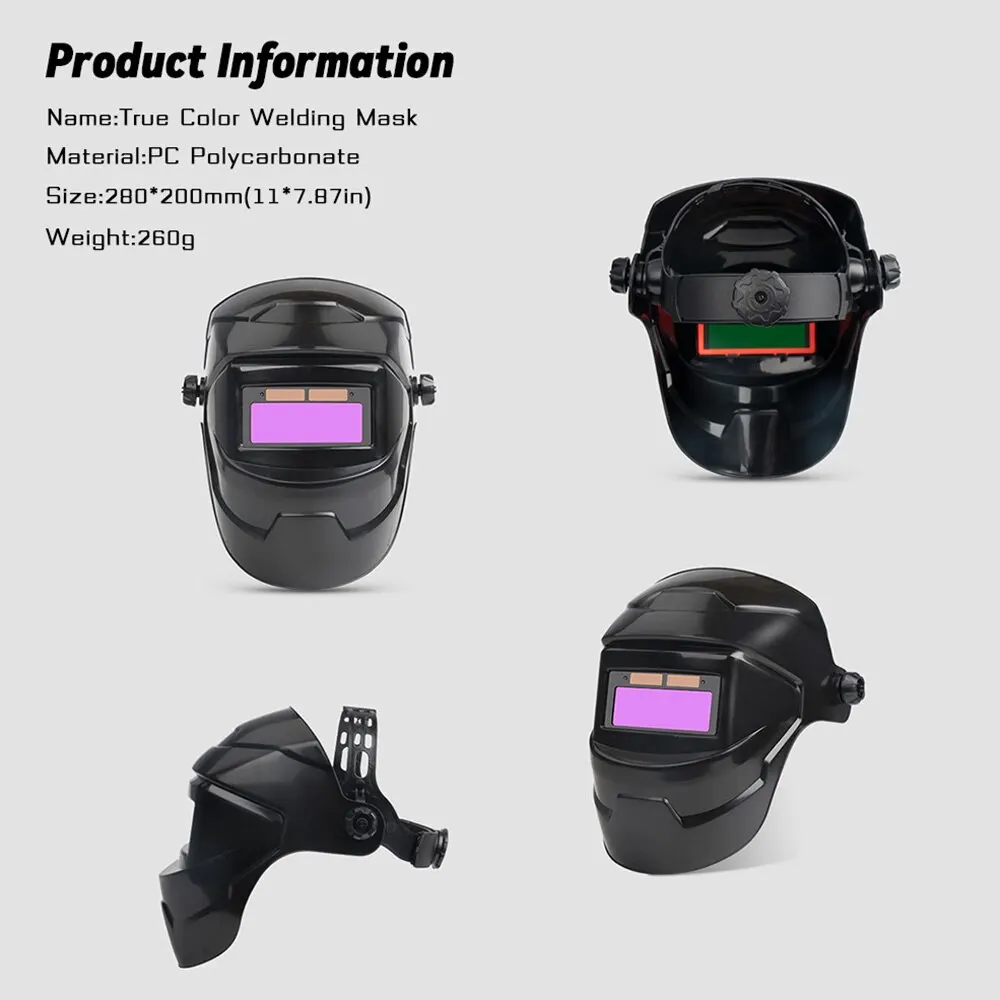 Welding Helmet Welder Mask Chameleon Large View True Color Solar Power Auto Darkening Welding Large For Arc Weld Grind Cut Welding Helmet Welder Mask Chameleon Large View True Color Solar Power Auto Darkening Welding Large For Arc Weld Grind Cut