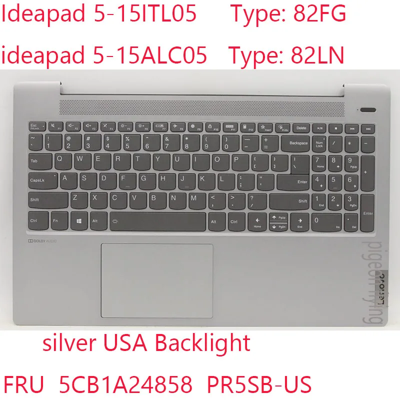Ideapad 5-15 Keyboard 5CB1A24858 PR5SB-US For Ideapad 5-15ITL05 Laptop 82FG ideapad 5-15ALC05 82LN Laptop USA Silver Backlight
Ideapad 5-15 Keyboard 5CB1A24858 PR5SB-US For Ideapad 5-15ITL05 Laptop 82FG ideapad 5-15ALC05 82LN Laptop USA Silver Backlight