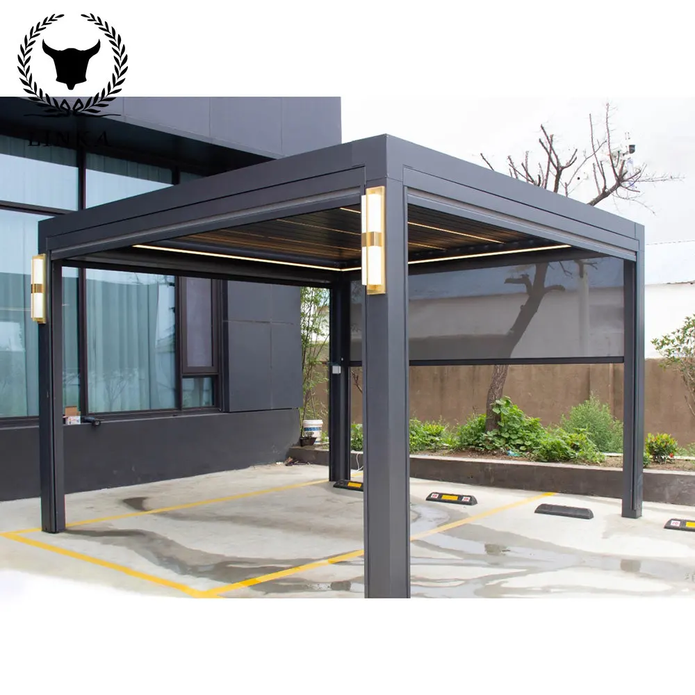 Outdoor garden aluminum automatic roof louvers patio pergola motorized louver electric pavilion
Outdoor garden aluminum automatic roof louvers patio pergola motorized louver electric pavilion