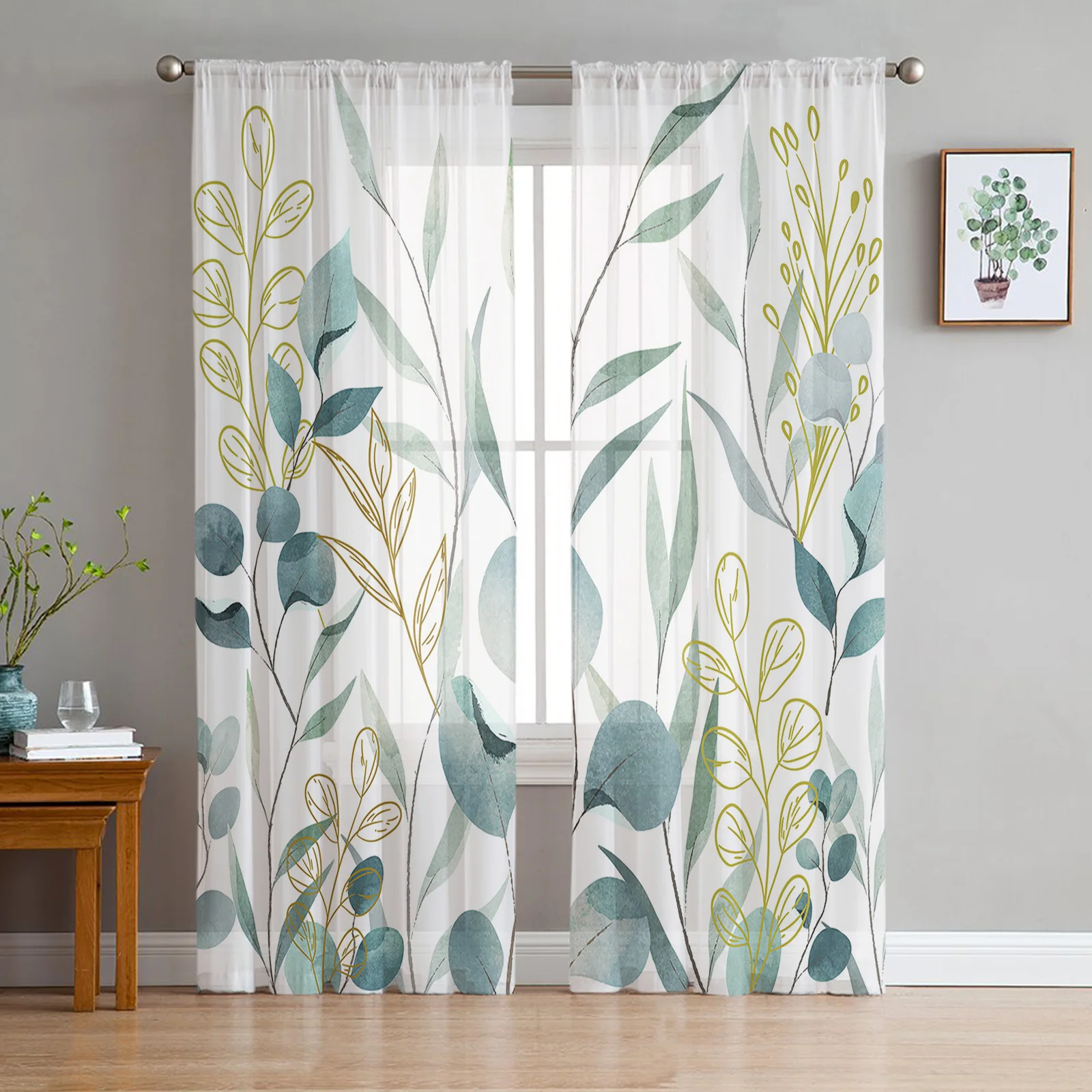 Summer Plant Green Leaf Watercolor Lines Tulle Voile Curtains for Bedroom Living Room Window Curtain Sheer Organza Drapes
Summer Plant Green Leaf Watercolor Lines Tulle Voile Curtains for Bedroom Living Room Window Curtain Sheer Organza Drapes