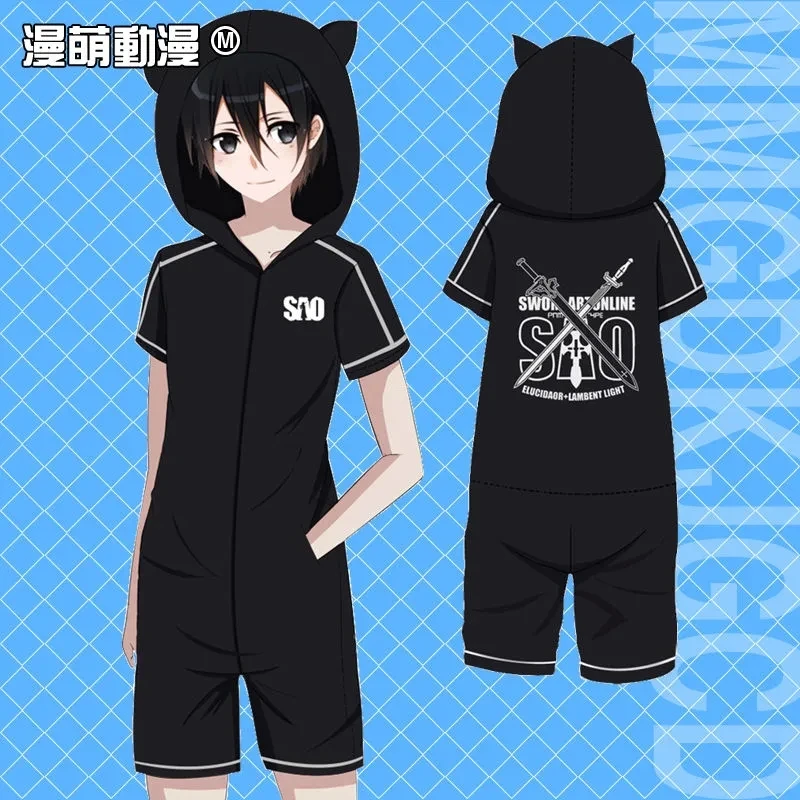 580803001 Sword Art Online one-piece pajamas two-dimensional anime Kirito short-sleeved cotton couple home clothes
580803001 Sword Art Online one-piece pajamas two-dimensional anime Kirito short-sleeved cotton couple home clothes