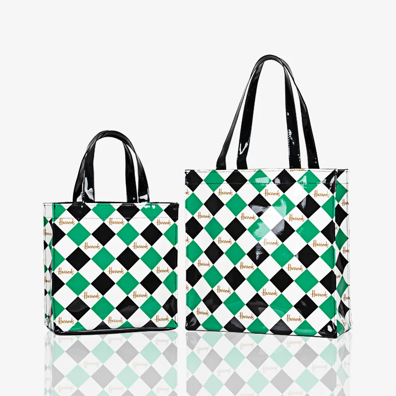 PVC Waterproof London Style Large Capacity Lattice Waterproof Shopping Bag Handbag Female Portable Shoulder Lunch Bags
PVC Waterproof London Style Large Capacity Lattice Waterproof Shopping Bag Handbag Female Portable Shoulder Lunch Bags