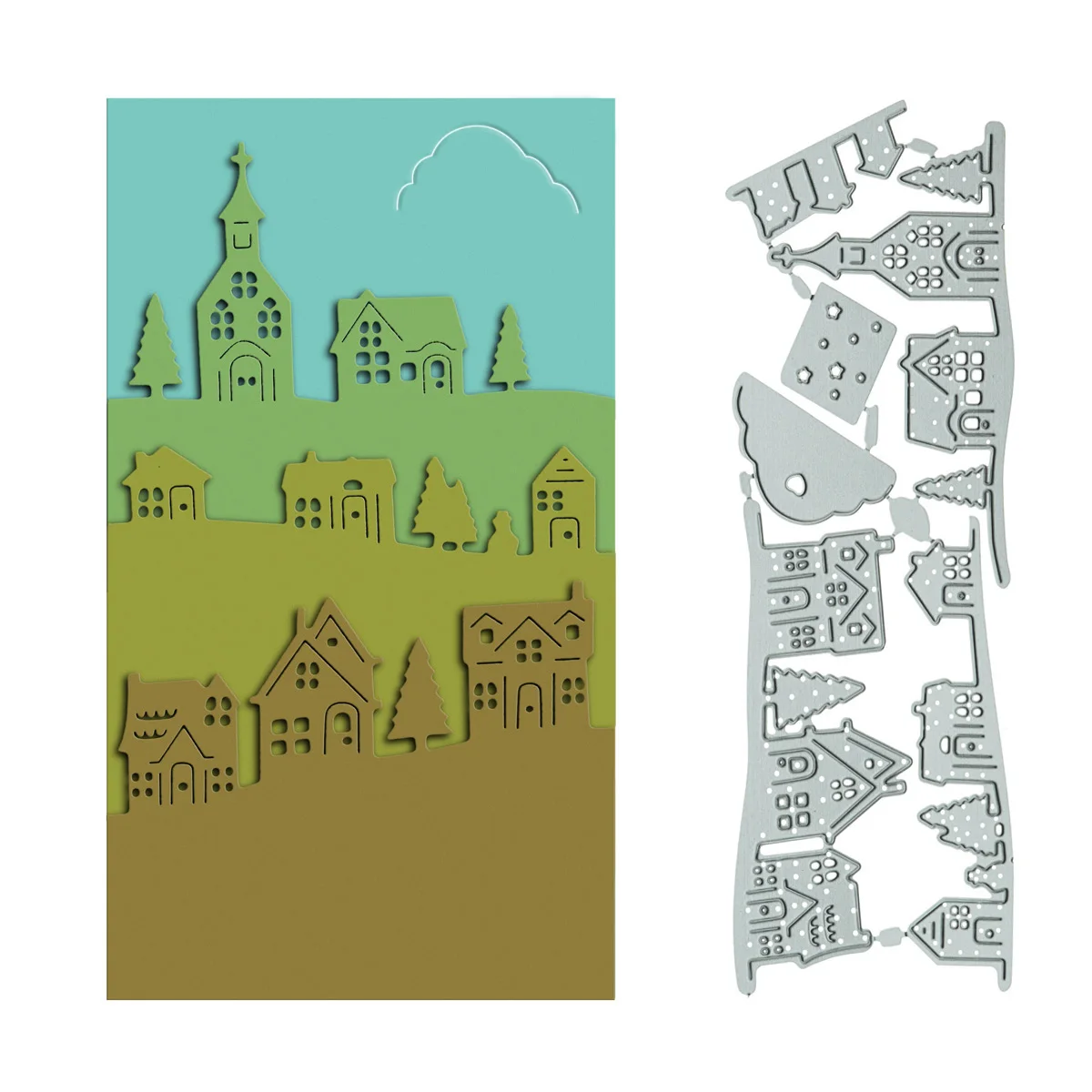 Housing Village Pattern Metal Cutting Dies Scrapbooking Embossed Postcard Cover DIY Craft Card Decorating Template Stencil Dies
Housing Village Pattern Metal Cutting Dies Scrapbooking Embossed Postcard Cover DIY Craft Card Decorating Template Stencil Dies