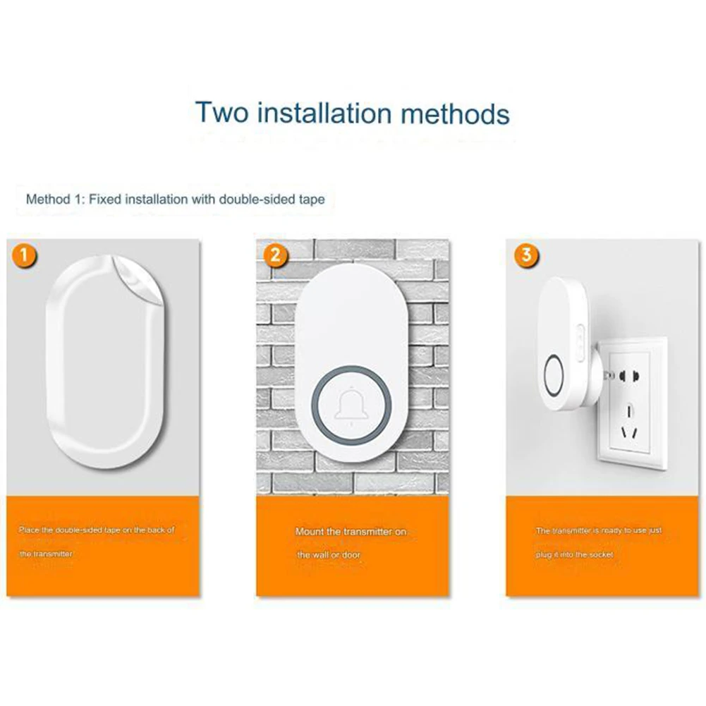 Easy Installation Self Generated Power EU UK US Plug Easy Installation Home Security Long Distance Range Multiple Melodies
Easy Installation Self Generated Power EU UK US Plug Easy Installation Home Security Long Distance Range Multiple Melodies