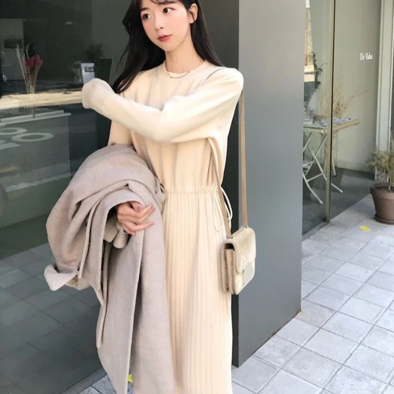 

Knitted Crochet Robe Black Evening Long Woman Dress Dresses for Women Maxi Clothes Round Neck Cotton Sale Designer Promotion Y2k