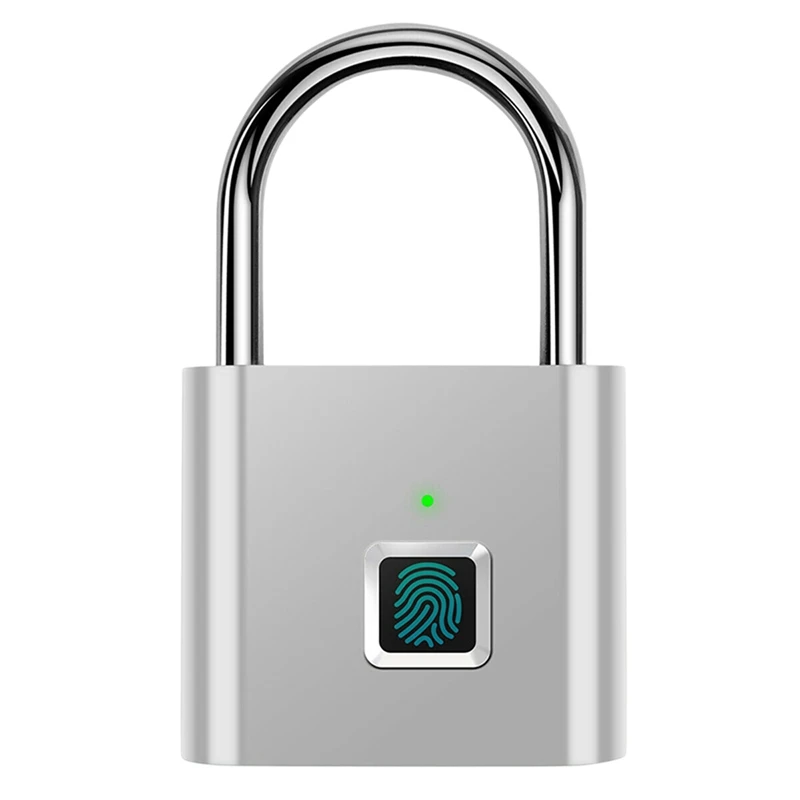 

2X Fingerprint Padlock,Portable Anti-Theft USB Charging Fingerprint Lock For Lockers, Suitcases, Backpacks Etc