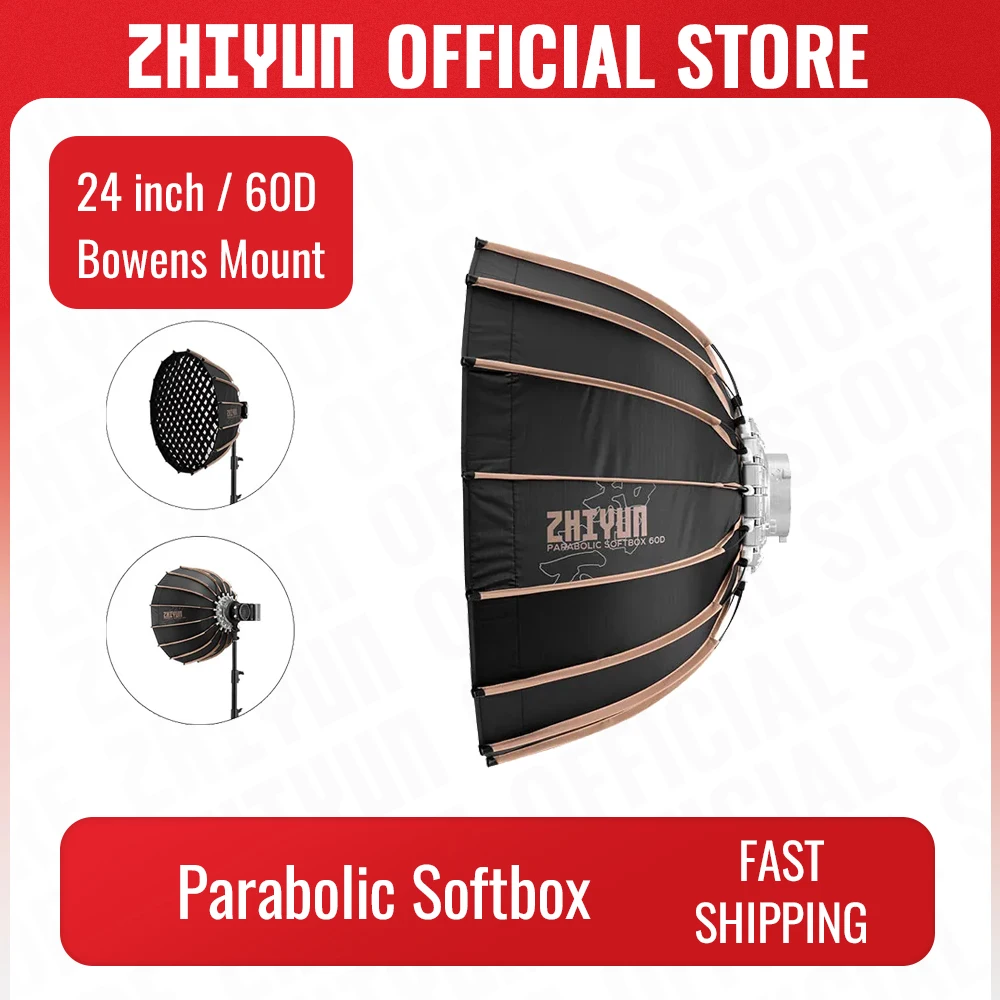 Официальный параболический софтбокс ZHIYUN EX1H06 60D, видеосветильник, софтбокс Bowens, крепление для Molus G60 X100, аксессуары для освещения для фотосъемки
Официальный параболический софтбокс ZHIYUN EX1H06 60D, видеосветильник, софтбокс Bowens, крепление для Molus G60 X100, аксессуары для освещения для фотосъемки