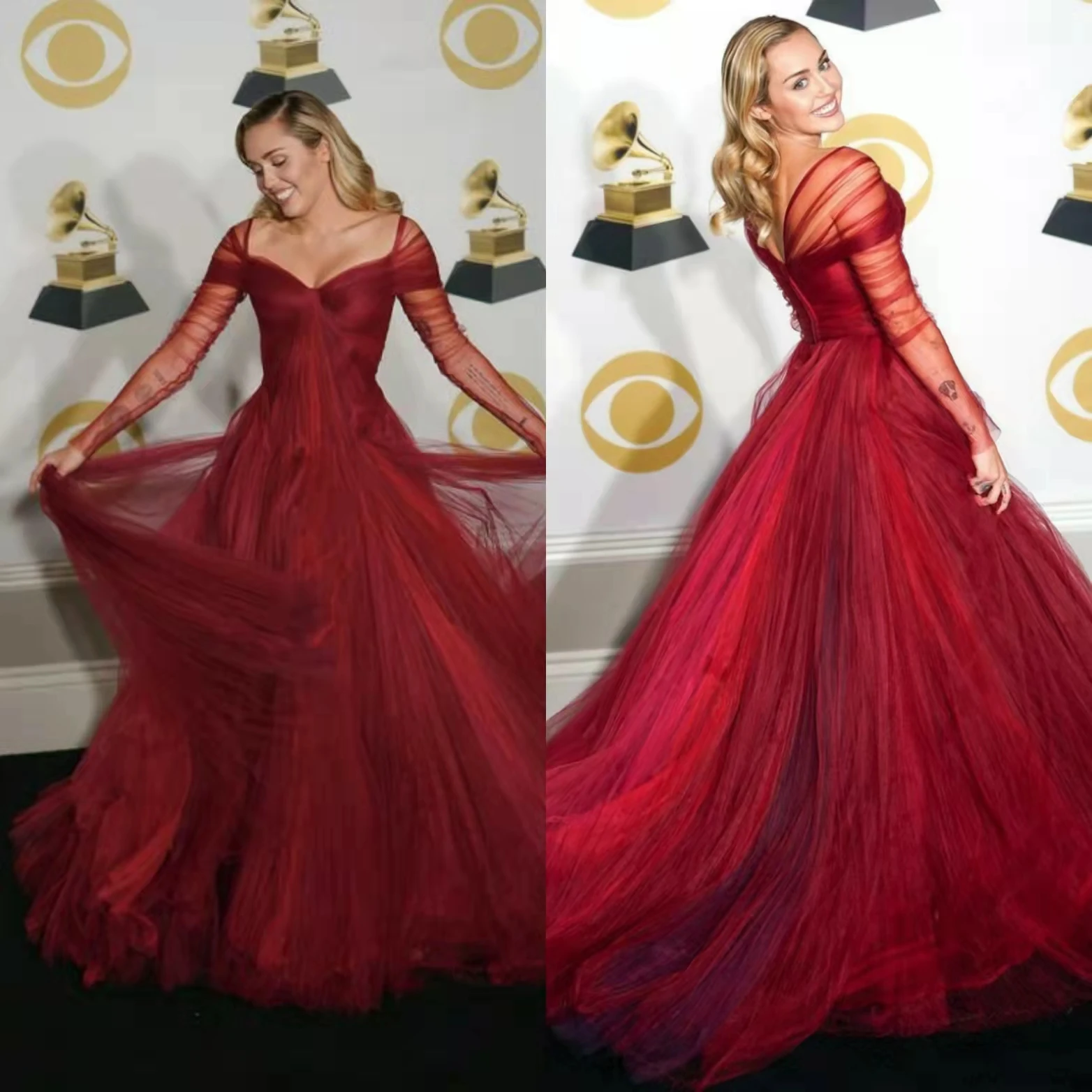 Long Tulle Pleated Celebrity Dresses With Sleeves A-Line Sweetheart Evening Dress Robe De Soiree Sweep Train Formal Dresses
Long Tulle Pleated Celebrity Dresses With Sleeves A-Line Sweetheart Evening Dress Robe De Soiree Sweep Train Formal Dresses