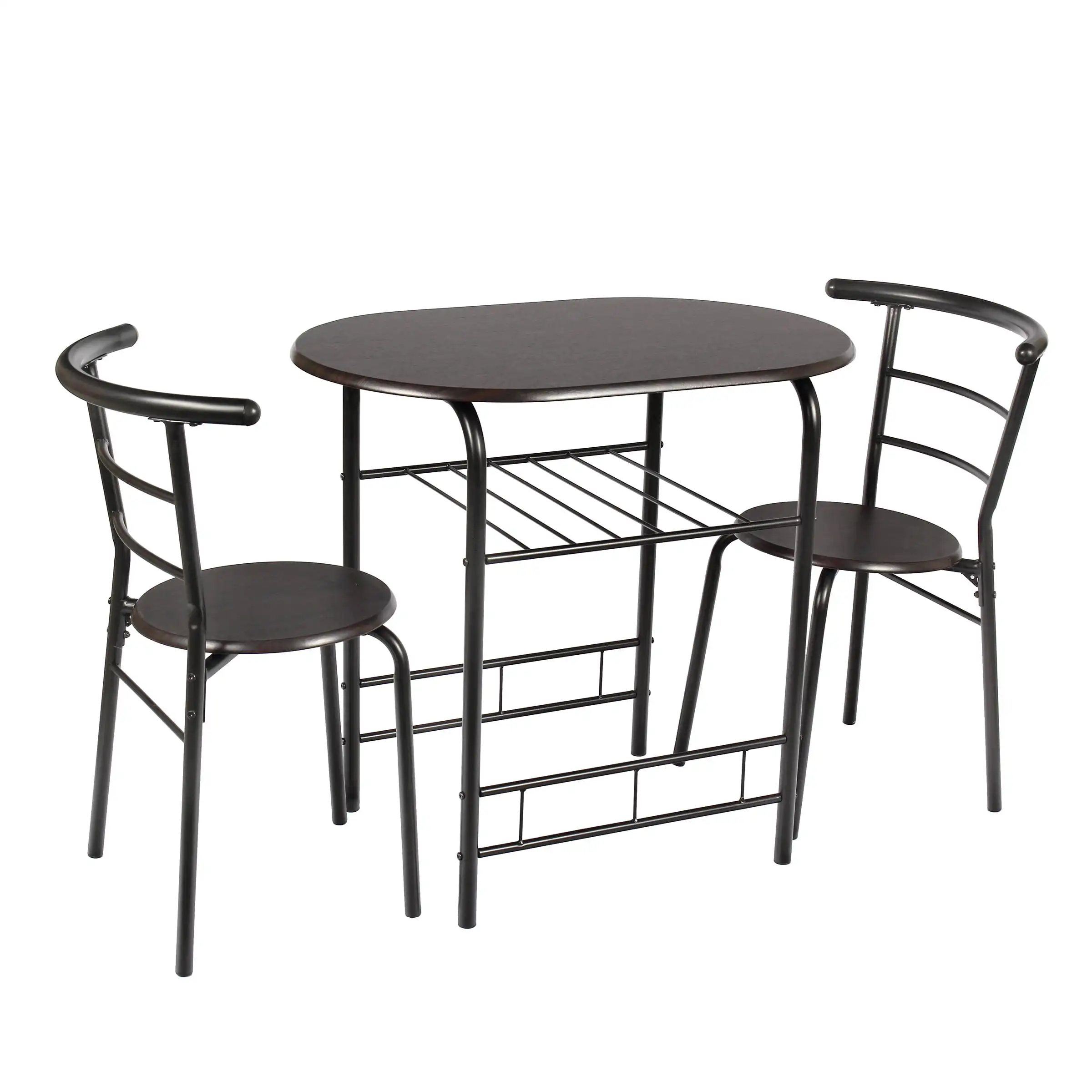3 Piece Metal and Wood Dining Set, Table Height 29.15inch, Espresso Color for Indoor
3 Piece Metal and Wood Dining Set, Table Height 29.15inch, Espresso Color for Indoor