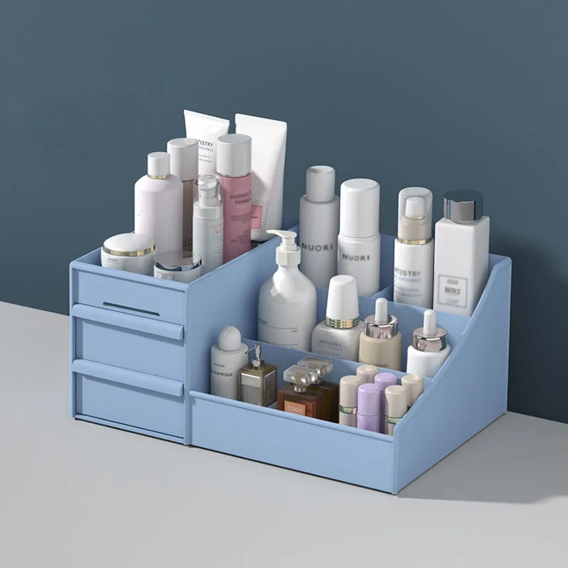 

Multi-Grid Drawer Makeup Storage Box Dormitory Finishing Plastic Shelf Cosmetics Skin Care Dressing Table Desktop