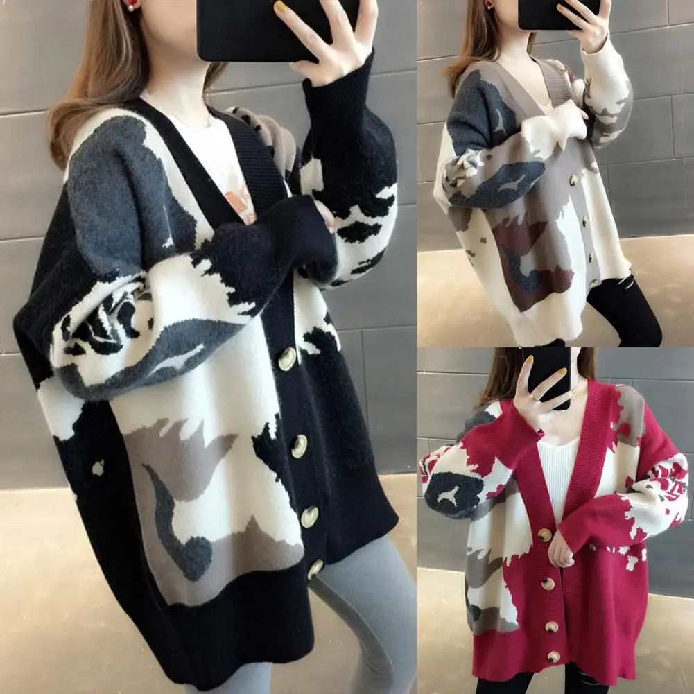 Autumn Winter Women Plaid Cardigan Sweater Coats Fashion Female Button Puff Sleeve Checkered V-neck Loose Knitted Jackets Casual
Autumn Winter Women Plaid Cardigan Sweater Coats Fashion Female Button Puff Sleeve Checkered V-neck Loose Knitted Jackets Casual