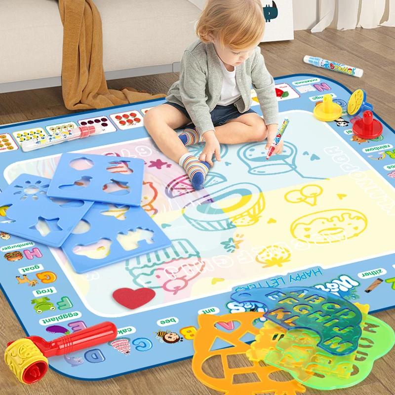 

Children Drawing Toy Magic Water Drawing Mat Kids Coloring Graffiti Doodle Canvas Toy Reusable Painting Board Educational Toys