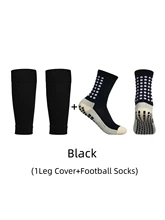 1 pair of adhesive point anti slip football socks and leg protection socks