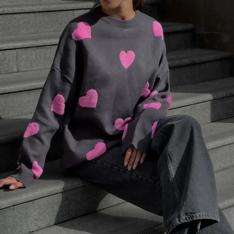 Autumn Winter Casual Love Embroidery Sweater Fashion O-Neck Warm Long Sleeve Jumpers Top New Ladies Loose Knitted Pullover 29613
Autumn Winter Casual Love Embroidery Sweater Fashion O-Neck Warm Long Sleeve Jumpers Top New Ladies Loose Knitted Pullover 29613
