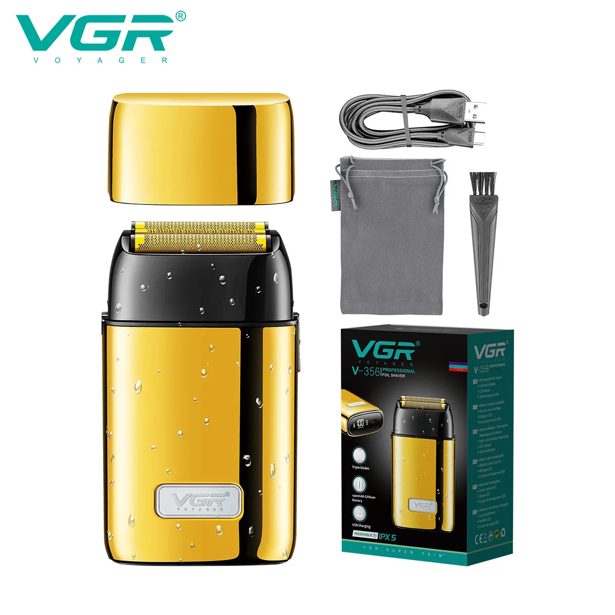 VGR356 Foreign Trade Scraper Full body Water Wash Men's Metal Body Reciprocating Electric shaver 
VGR356 Foreign Trade Scraper Full body Water Wash Men's Metal Body Reciprocating Electric shaver