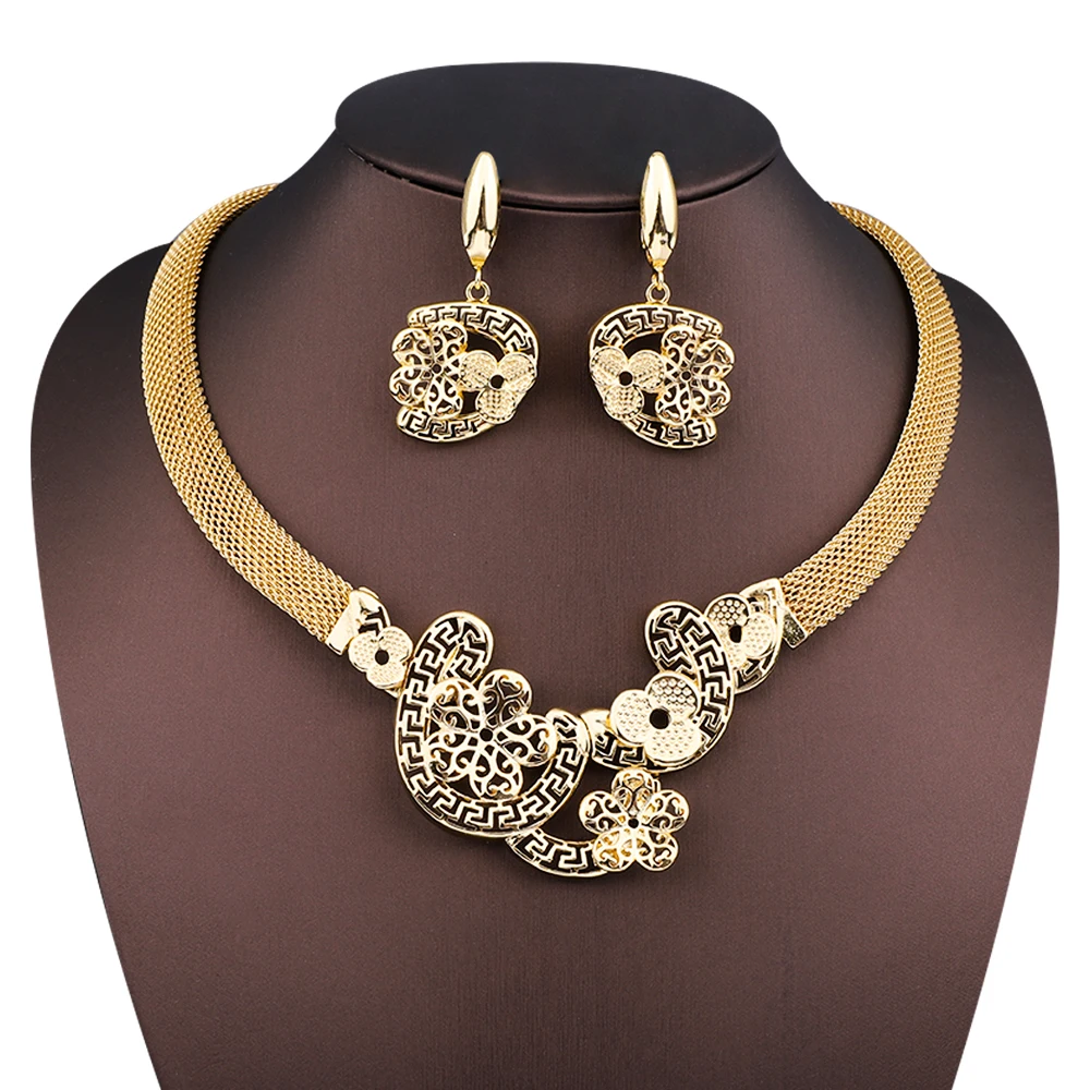 Women's Fashion Exaggerate Flower Shape Set Exquisite Hip Hop Necklace Earrings Jewelry Anniversary Birthday Gift
Women's Fashion Exaggerate Flower Shape Set Exquisite Hip Hop Necklace Earrings Jewelry Anniversary Birthday Gift