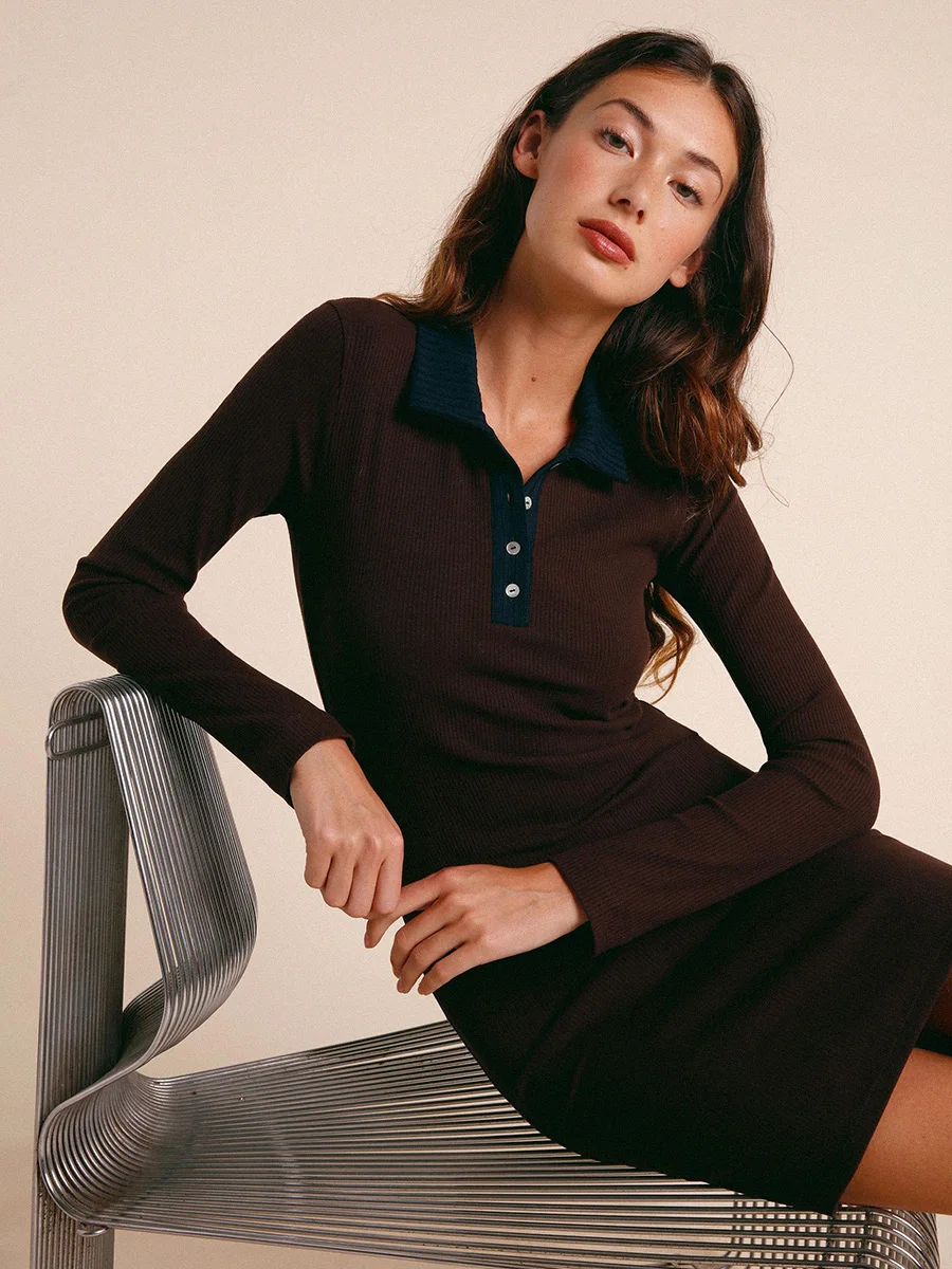 Color Patchwork Knitted Dress Woman Spring Turn-down Collar Half Buttons Slim Dresses 2023 Vintage Elegant Ladies Short Robes
Color Patchwork Knitted Dress Woman Spring Turn-down Collar Half Buttons Slim Dresses 2023 Vintage Elegant Ladies Short Robes