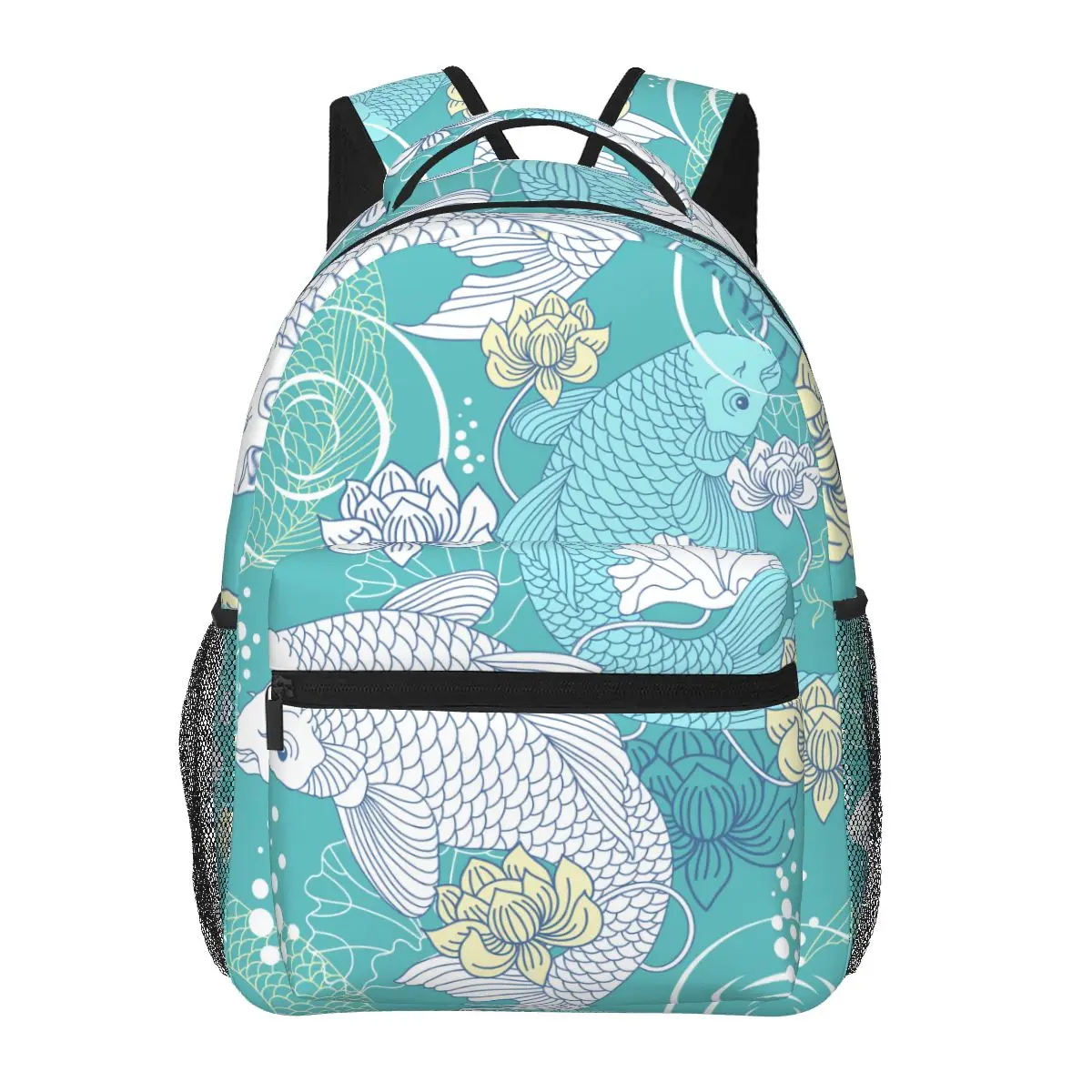 

Women Backpack Beautifu Koi Carp And Flowers Fashion Bag for Women Men School Bag Bookbag Mochila