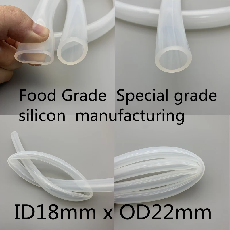 

1 Meters Transparent Food Grade Silicone tube ID 18mm OD 22mm Flexible Garden Rubber hose Aquarium Soft Tubing Silicone pipe