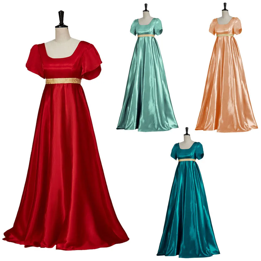 Vintage Victorian Ball Costume Cosplay Dress Blue Satin Gown High Waistline Jane Austen Regency Bridgerton Dress For Women
Vintage Victorian Ball Costume Cosplay Dress Blue Satin Gown High Waistline Jane Austen Regency Bridgerton Dress For Women