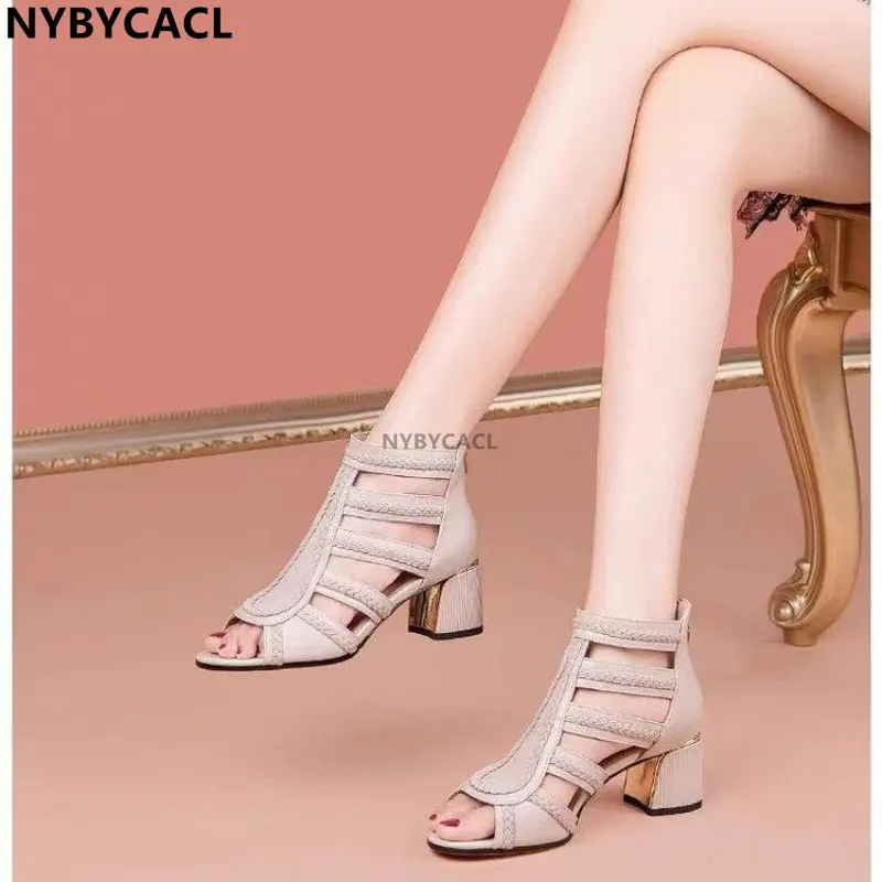 High Heels Gladiator Sandals Woman Open Head Sexy Black Block Heel Platform Shoes Summer Back Zip Size 35-40 Women Sandals New
High Heels Gladiator Sandals Woman Open Head Sexy Black Block Heel Platform Shoes Summer Back Zip Size 35-40 Women Sandals New