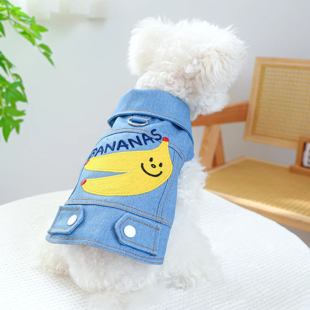 Puppy Vest Autumn Spring Cute Cartoon Denim Shirt Pet Harness Small Dog Fashion Desinger Clothes Cat Jacket Chihuahua Maltese
Puppy Vest Autumn Spring Cute Cartoon Denim Shirt Pet Harness Small Dog Fashion Desinger Clothes Cat Jacket Chihuahua Maltese