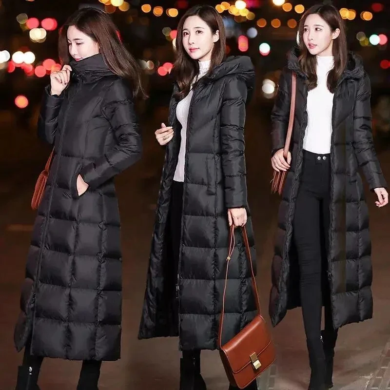 Long Down Cotton Coats Womens Black Parkas 2023 New Winter Warm Jacket Female Hooded Cotton-padded Coat Thicken Warm Puffer Coat
Long Down Cotton Coats Womens Black Parkas 2023 New Winter Warm Jacket Female Hooded Cotton-padded Coat Thicken Warm Puffer Coat