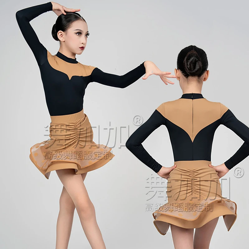 Children Professional Latin Dance Dress Kids Girls Zipper Back Bodysuit Skirts Suit Ballroom Dancing Rumba Chacha Samba Costume 
Children Professional Latin Dance Dress Kids Girls Zipper Back Bodysuit Skirts Suit Ballroom Dancing Rumba Chacha Samba Costume