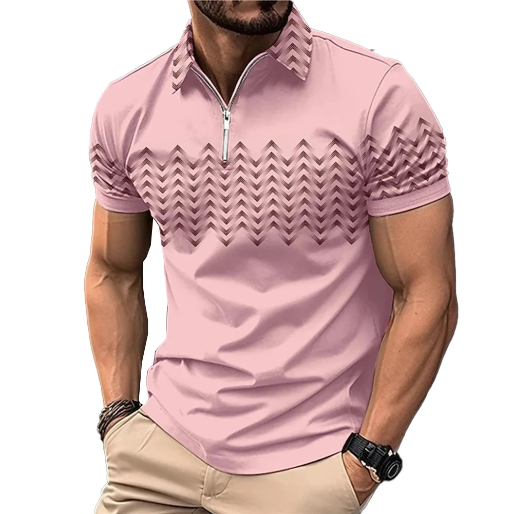 

Men Tops Tops Blouse Casual Mens Muscle Short Sleeve T Shirt Waves Print For Men High Quality Widely Applicable