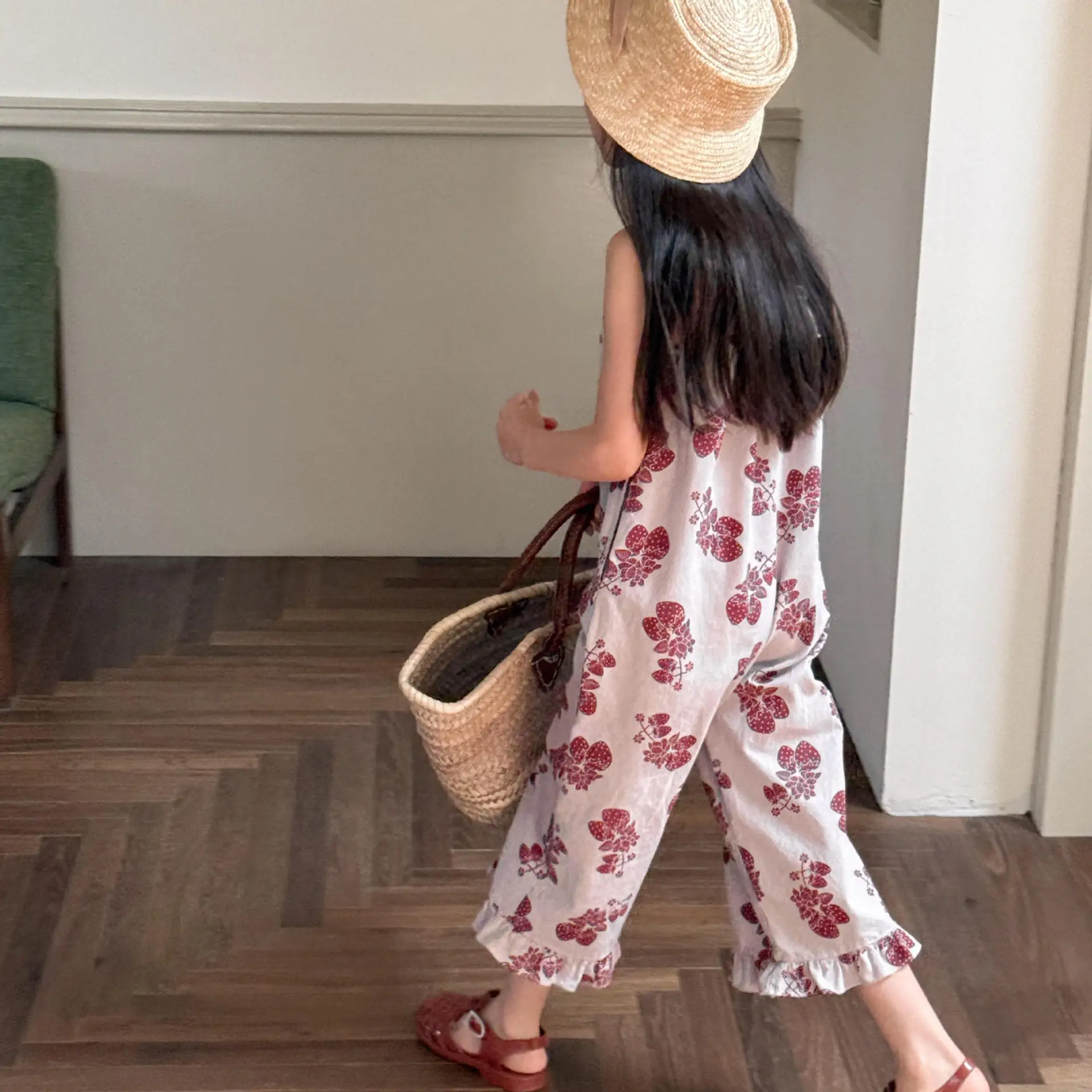 2025 Summer New Girls Loose Sling Pants Fashion Kids Girls Overalls Children Wide Leg Pants Baby Casual Trousers Girls Clothes 16 S3879c4c466774983b60746e3d85c8adfo