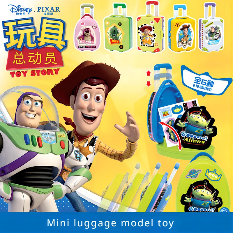 

Disney Toy Story Gashapon Capsule Toys Doll Mini Luggage Model Buzz lightyear Woody Miniature Action Figures Accessories