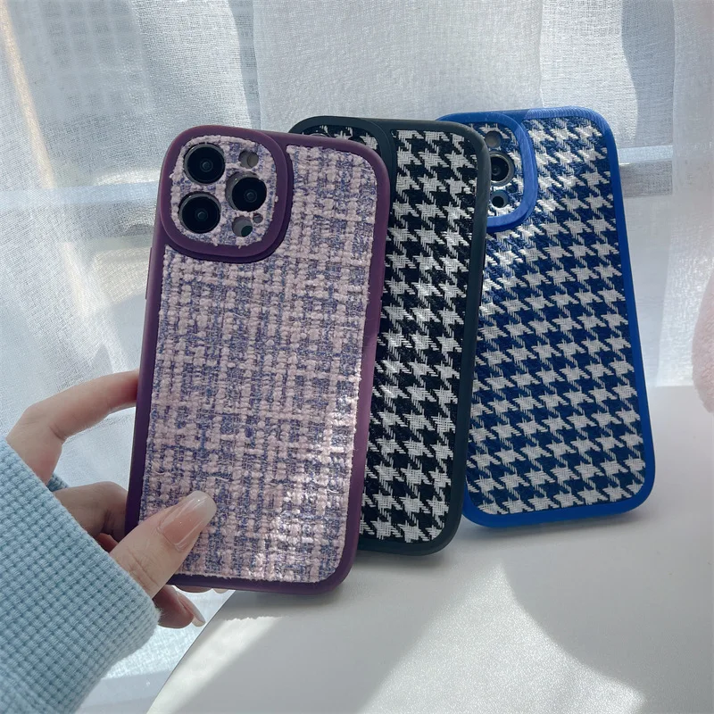 Towel embroidery thousand bird grid high-end fall prevention Phone Case For iphone 14 13 12 11 Pro Max Fashion new products
Towel embroidery thousand bird grid high-end fall prevention Phone Case For iphone 14 13 12 11 Pro Max Fashion new products