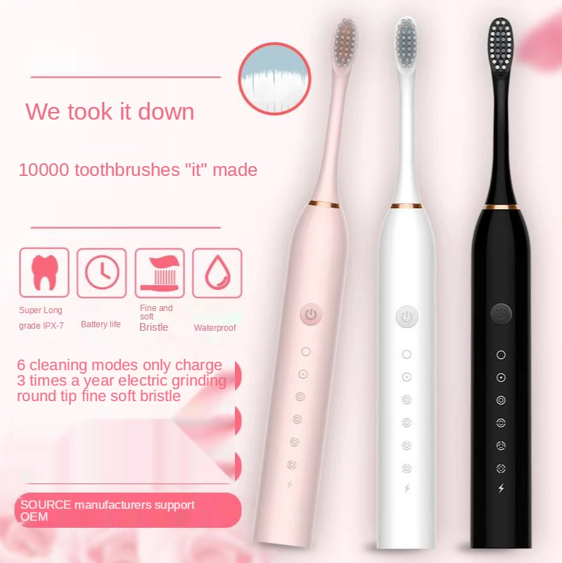 Sonic Electric Toothbrush +Tooth Brush Head +Travel Box +Toothbrush Holder Ultrasonic Automatic USB Rechargeable IPX7 Waterproof
Sonic Electric Toothbrush +Tooth Brush Head +Travel Box +Toothbrush Holder Ultrasonic Automatic USB Rechargeable IPX7 Waterproof