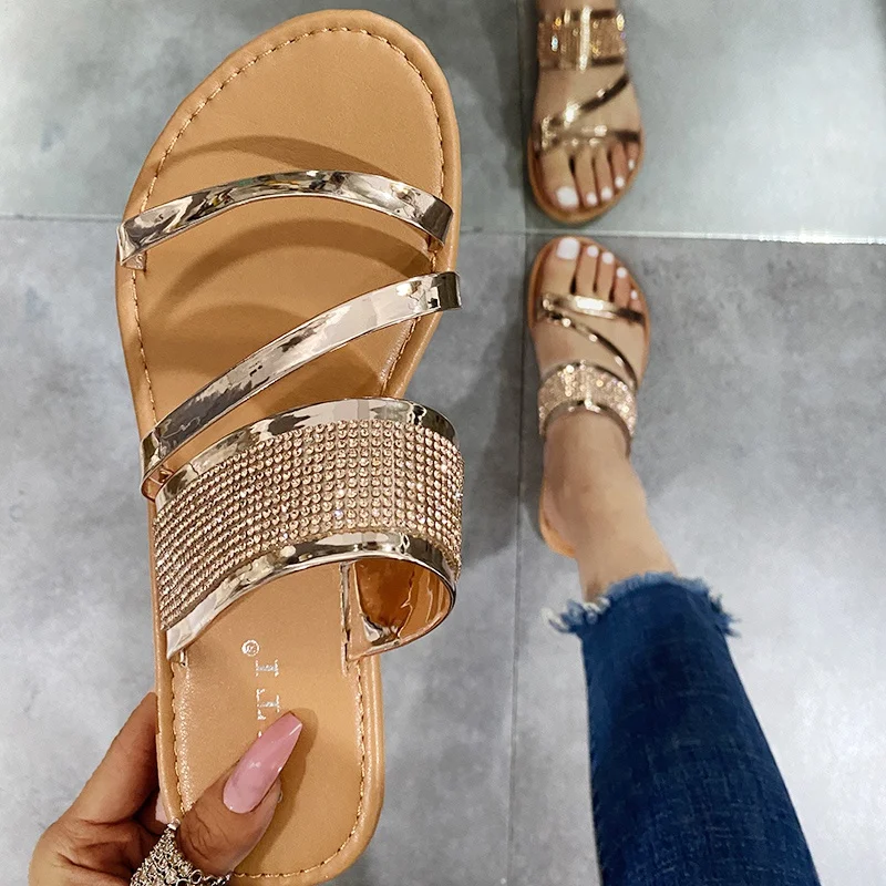Summer Fashion Diamond Flat Sandals Slides Beach Casual Slippers Crystal Ladies Glitter Flip Flops Shoes Plus Size
Summer Fashion Diamond Flat Sandals Slides Beach Casual Slippers Crystal Ladies Glitter Flip Flops Shoes Plus Size