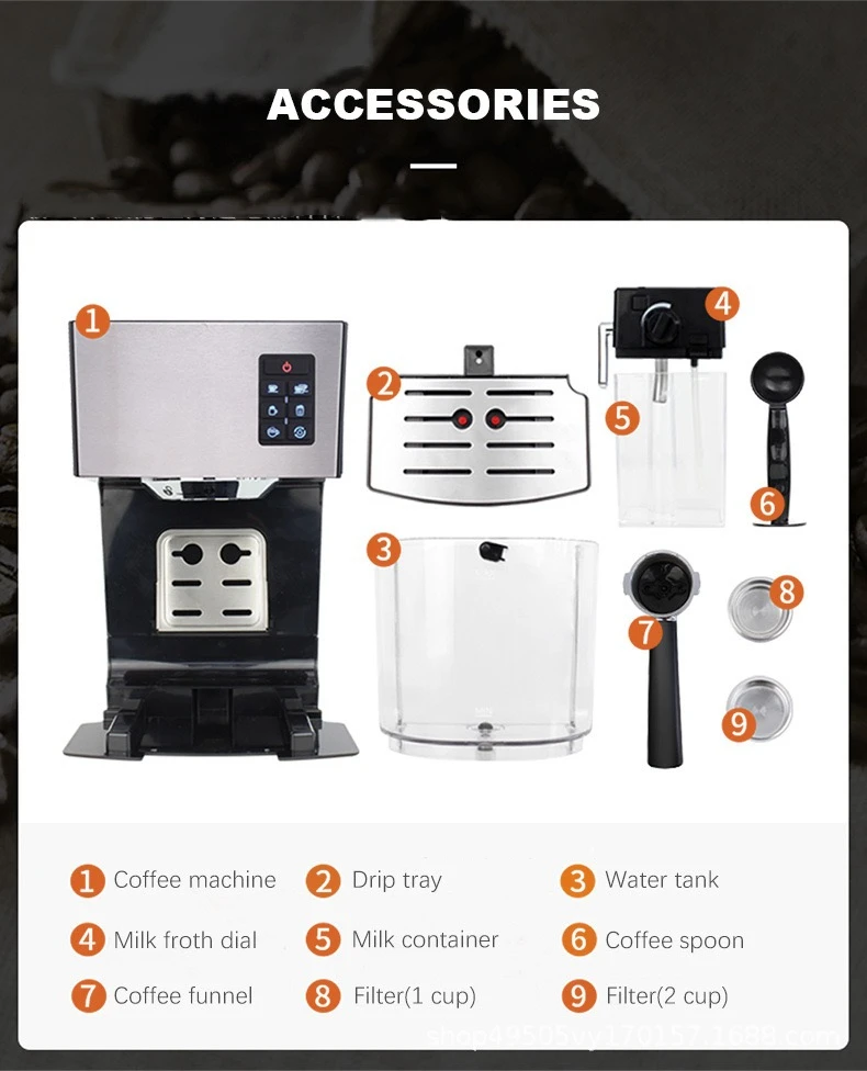 19 Bar Cappuccino & Latte Machine Automatic Espresso Machine All-in-One Espresso Machine | With Milk Frother 19 Bar Cappuccino & Latte Machine Automatic Espresso Machine All-in-One Espresso Machine | With Milk Frother