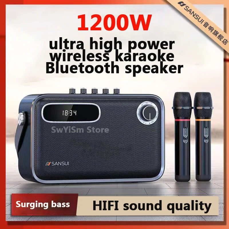 1200W Peak Power Portable Powerful Bluetooth Speaker K SONG 2 Wireless MIC Caixa De Som Camping Family Party Heavy Bass SANSUI
1200W Peak Power Portable Powerful Bluetooth Speaker K SONG 2 Wireless MIC Caixa De Som Camping Family Party Heavy Bass SANSUI