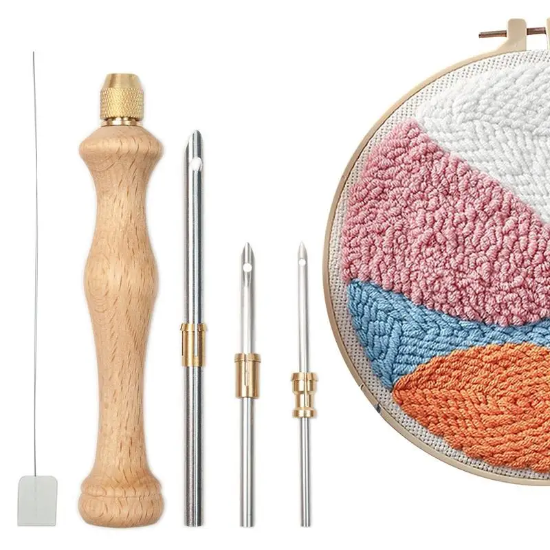

Набор для вышивания, иглы для перфорации, деревянные иглы для перфорации, ручка для вышивки пряжи, для вязания крючком, для рукоделия, инструменты для шитья