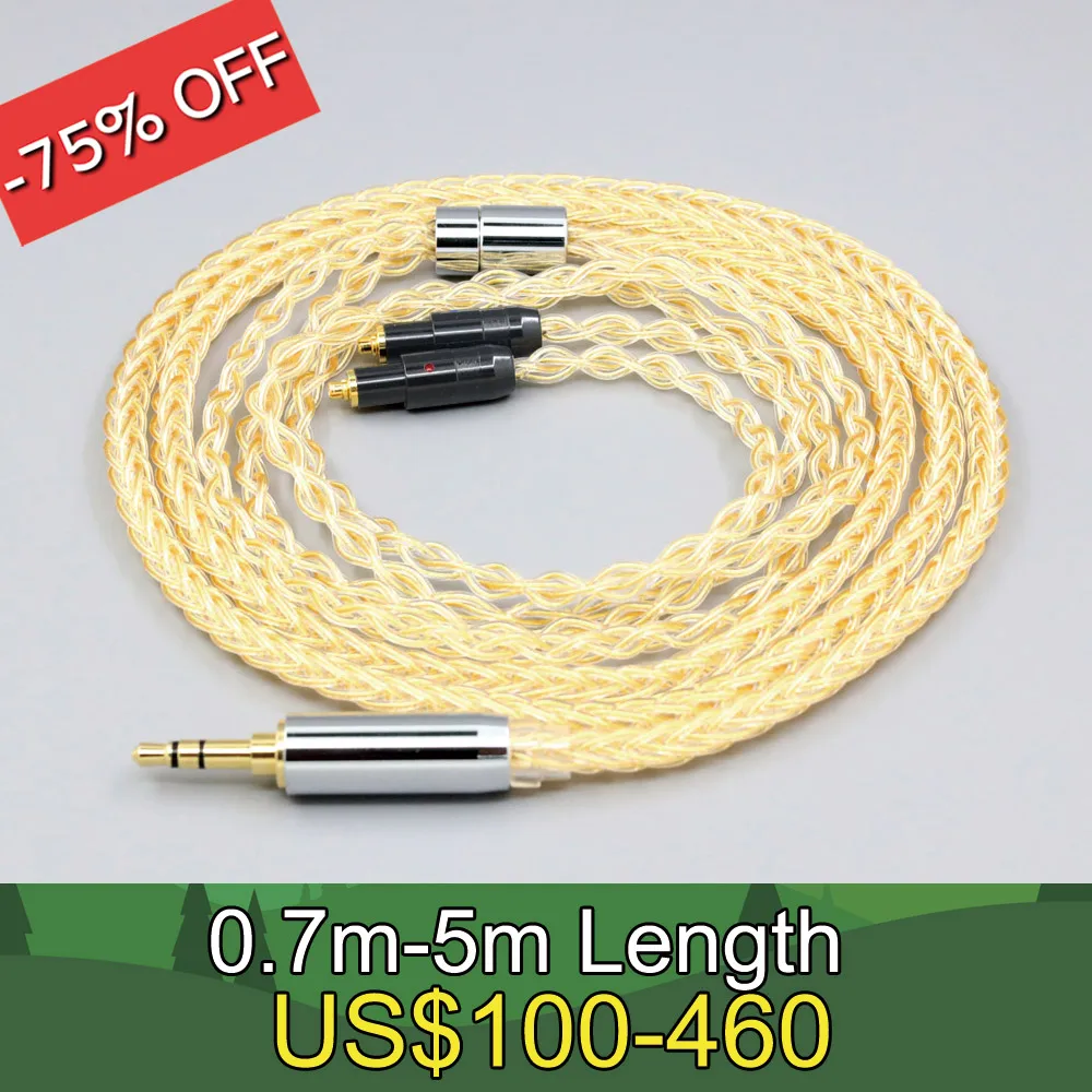 

8 Core 99% 7n Pure Silver 24k Gold Plated Earphone Cable For Shure SRH1540 SRH1840 SRH1440 Headphone LN008432