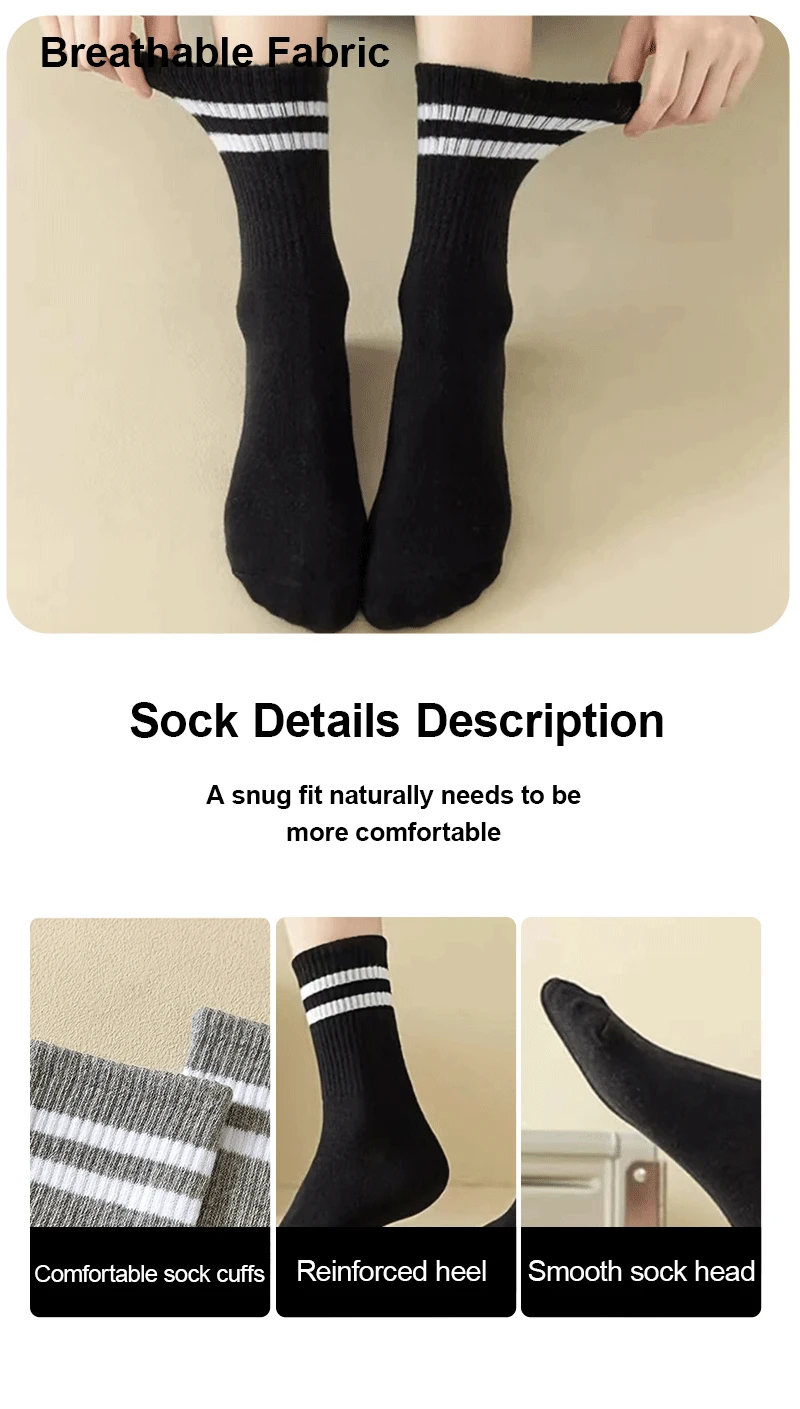 Chaussettes mi-longues respirantes pour femmes, confortables, absorbant la transpiration, sports, automne, hiver Chaussettes mi-longues respirantes pour femmes, confortables, absorbant la transpiration, sports, automne, hiver