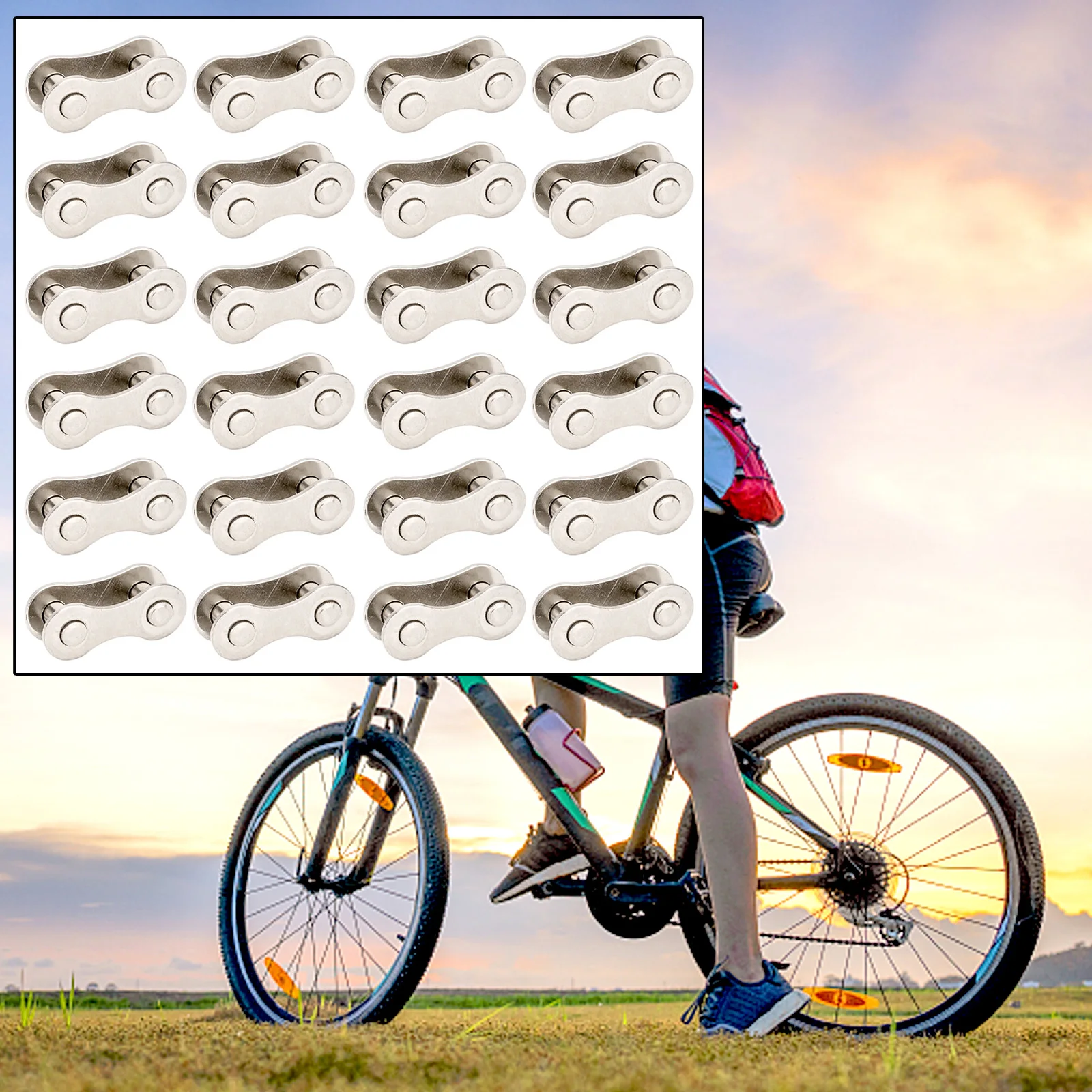 Master Links Bike Chain Set Kit Silver Single Speed Steel Universal 1/2 X 1/8 Connector Accessories Quick Chain
Master Links Bike Chain Set Kit Silver Single Speed Steel Universal 1/2 X 1/8 Connector Accessories Quick Chain