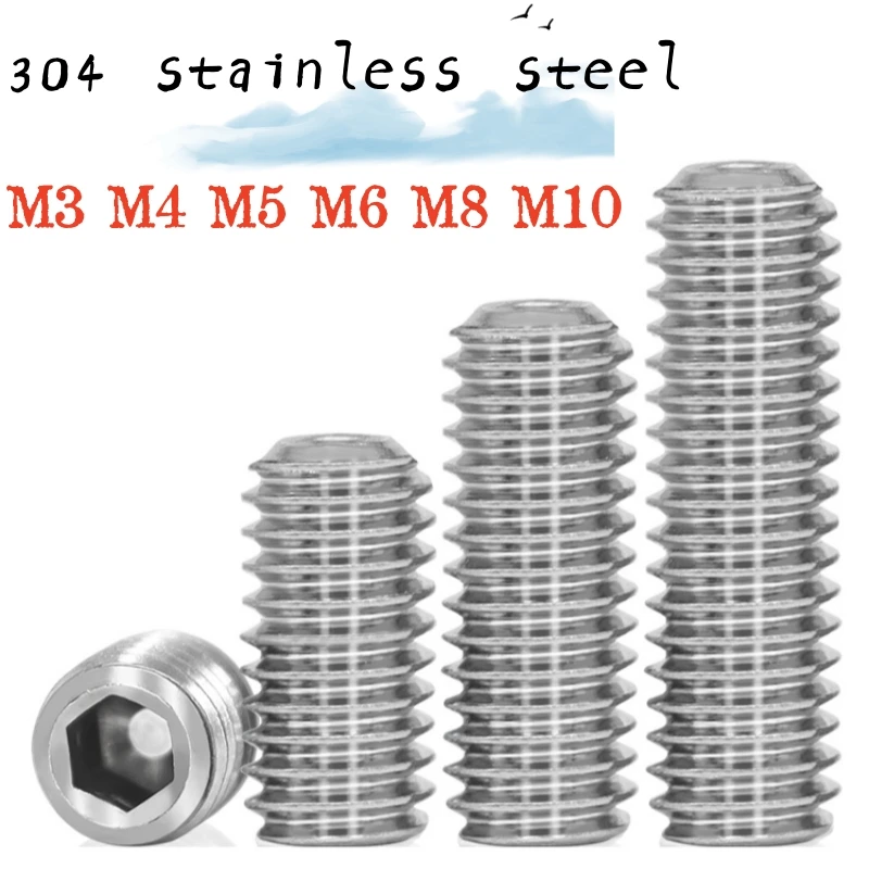 1-100pcs M3 M4 M5 M6 M8 M10 304 A2-70 Stainless Steel Allen Head Hexagon Tightly Fixed Socket Flat Point End Grub Bolt Set Screw
1-100pcs M3 M4 M5 M6 M8 M10 304 A2-70 Stainless Steel Allen Head Hexagon Tightly Fixed Socket Flat Point End Grub Bolt Set Screw