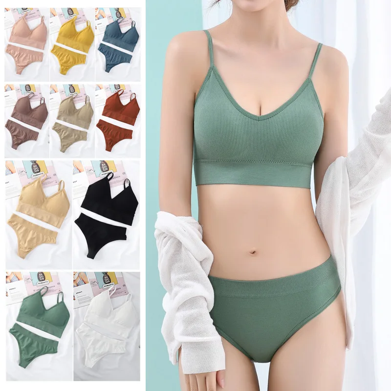 U-Shaped Underwear Women's Wireless Solid Color Push-up Bra Triangle Cup Chest Wrap Beautiful Vest Comfortable Underwear Bra Set 
U-Shaped Underwear Women's Wireless Solid Color Push-up Bra Triangle Cup Chest Wrap Beautiful Vest Comfortable Underwear Bra Set