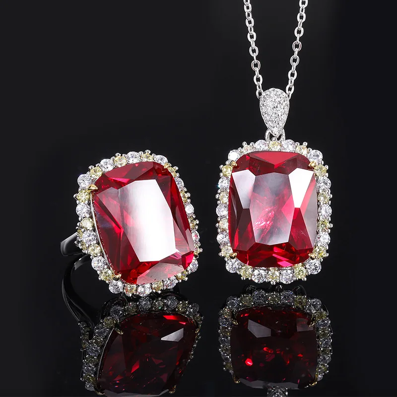 S925 Sterling Silver Ruby High Carbon Diamond Classic Luxury Pendant Necklace Women's Ring Jewelry Gift for New Year 2023 Magic
S925 Sterling Silver Ruby High Carbon Diamond Classic Luxury Pendant Necklace Women's Ring Jewelry Gift for New Year 2023 Magic