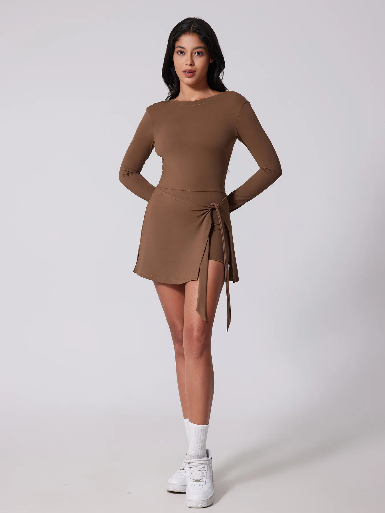 Women Tennis Sports Dress Running Tight Jumpsuit Quick Dry Sportswear Ladies Long Sleeves T-shirt Shorts Suit Gym Fitness Yoga Women Tennis Sports Dress Running Tight Jumpsuit Quick Dry Sportswear Ladies Long Sleeves T-shirt Shorts Suit Gym Fitness Yoga