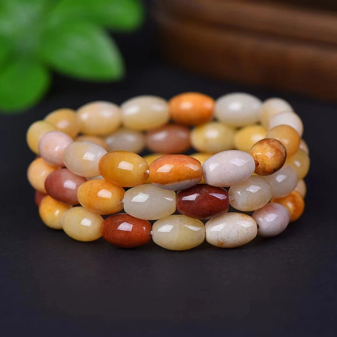 

Gobi Jade Hand Chain Natural Colorful Stone Bangle Womens Elastic Bracelets Amulet Gemstone Accessories Fashion Charms Jewelry