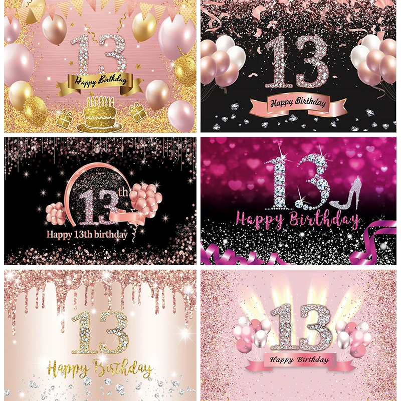 13th Birthday Banner Customized Backdrop Officially Teenager Girls 13 Years Old Party Decorations Glitter Balloons Background
13th Birthday Banner Customized Backdrop Officially Teenager Girls 13 Years Old Party Decorations Glitter Balloons Background