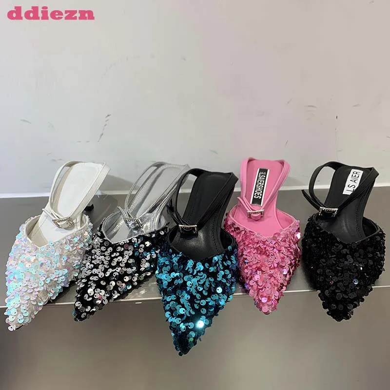 2023 Women Pumps Summer Female Shoes Elegant Thin High Heels New In Fashion Ladies Sandals Bling Pointed Toe Slides Footwear
2023 Women Pumps Summer Female Shoes Elegant Thin High Heels New In Fashion Ladies Sandals Bling Pointed Toe Slides Footwear