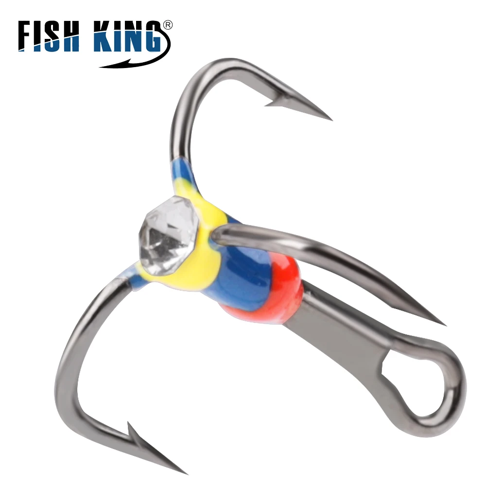 FISH KING Winter ice Fishing Hooks High Carbon Steel 5pcs/pack Overturned Barbed Trebles Hooks With Diamond Eye Fishing Tackle
FISH KING Winter ice Fishing Hooks High Carbon Steel 5pcs/pack Overturned Barbed Trebles Hooks With Diamond Eye Fishing Tackle